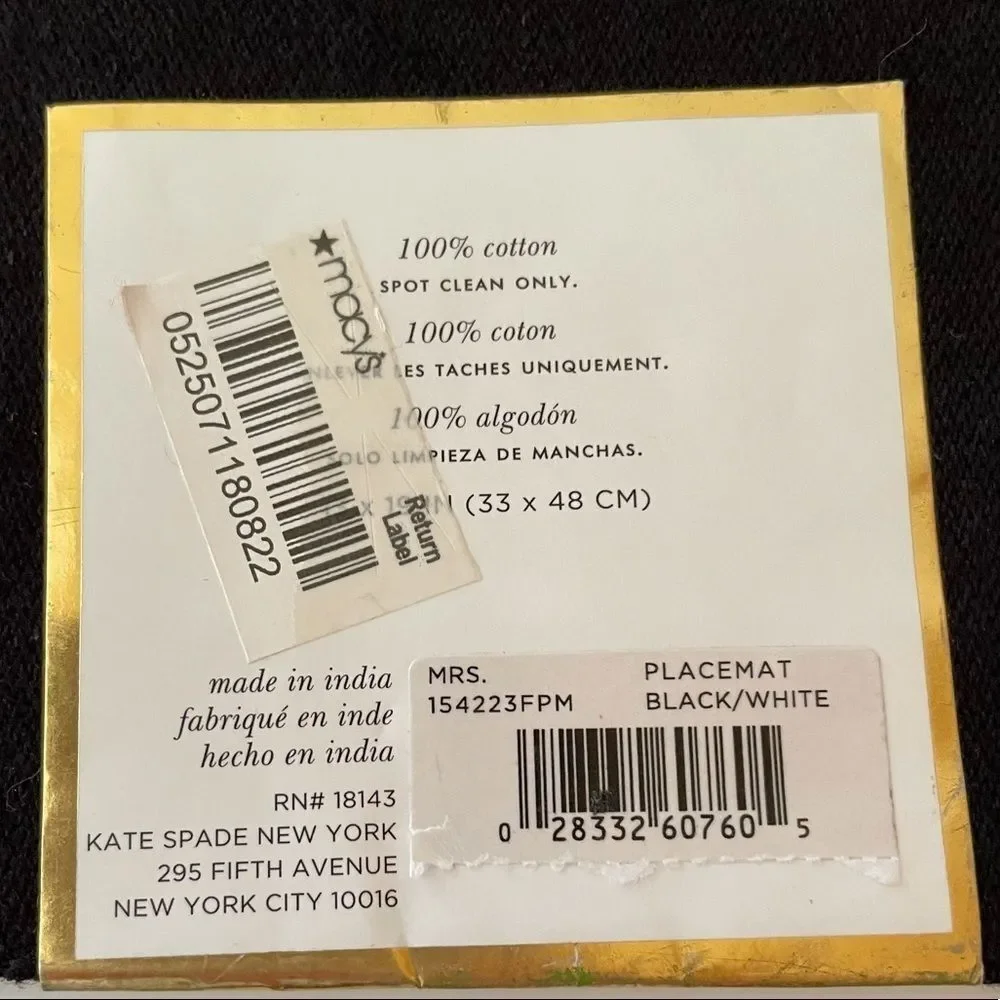 KATE Spade New York Mr. & Mrs. Cotton Placemats Set Of 4